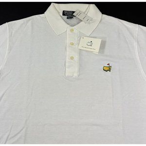 Vintage 90s Polo Ralph Lauren Masters Golf Shirt Mens Large White Pique USA NWT